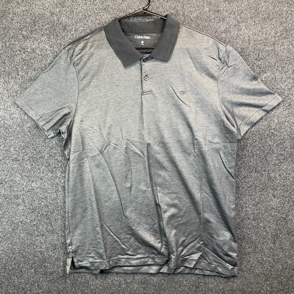 Calvin Klein Wicking Heathered Polo Shirt Men's XL Gray